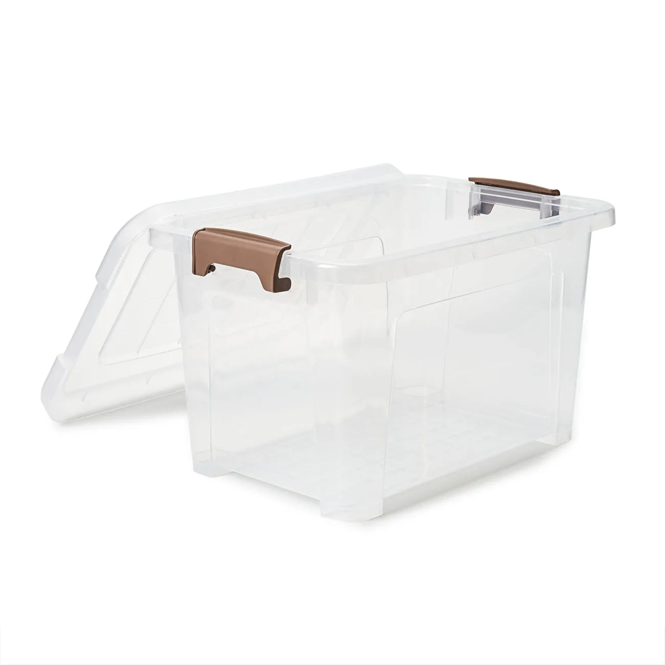 EZOWare 16.9 Quart Plastic Storage Container Bin with Lid, Clear Stackable Tote Storage Organizer Lidded Latch Box with Handles -15.4 x 11 x 9.45 inch/Set of 4