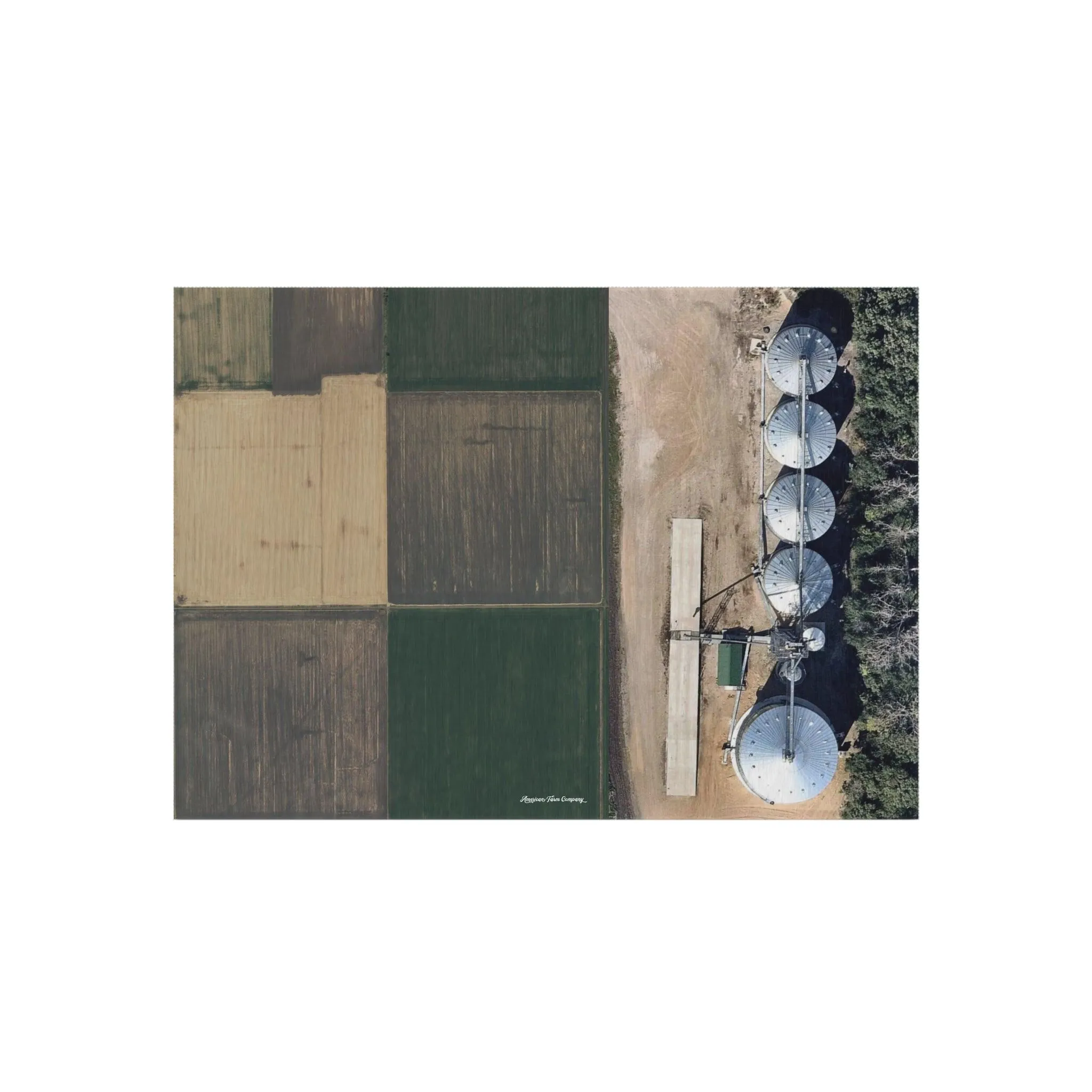 Farm Fields and Bins Play Rug