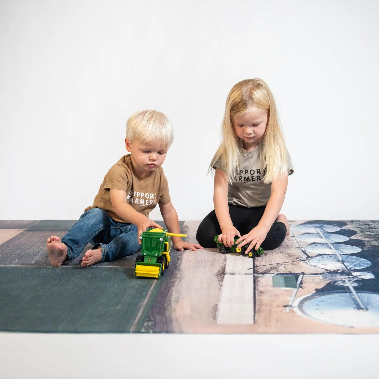 Farm Fields and Bins Play Rug