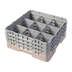 FD061 Cambro Camrack Beige 9 Compartments Max Glass Height 174mm