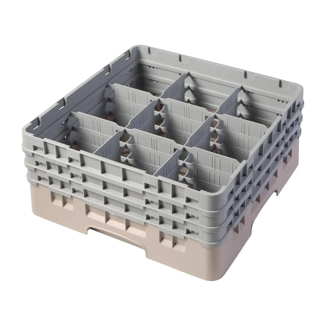 FD061 Cambro Camrack Beige 9 Compartments Max Glass Height 174mm