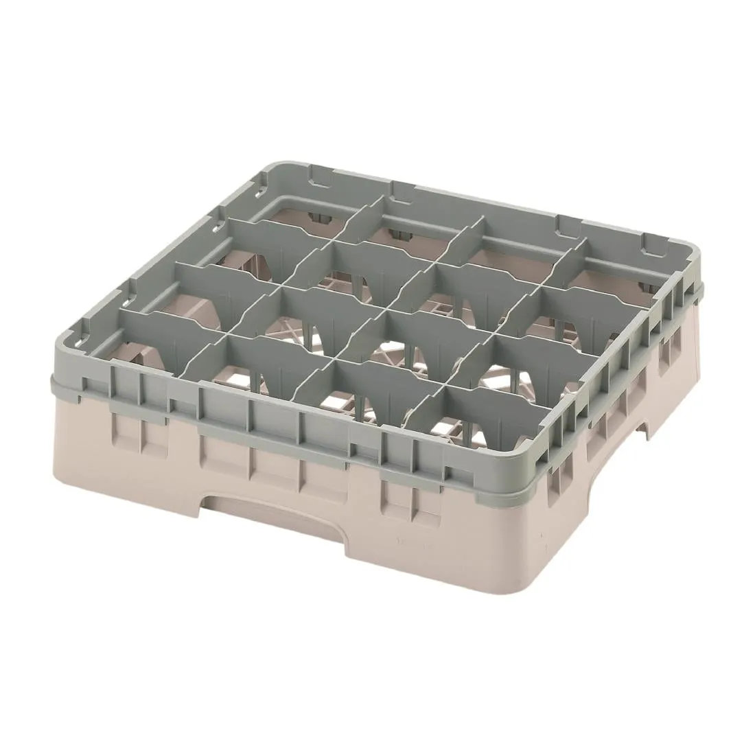 FD063 Cambro Camrack Beige 16 Compartments Max Glass Height 114mm