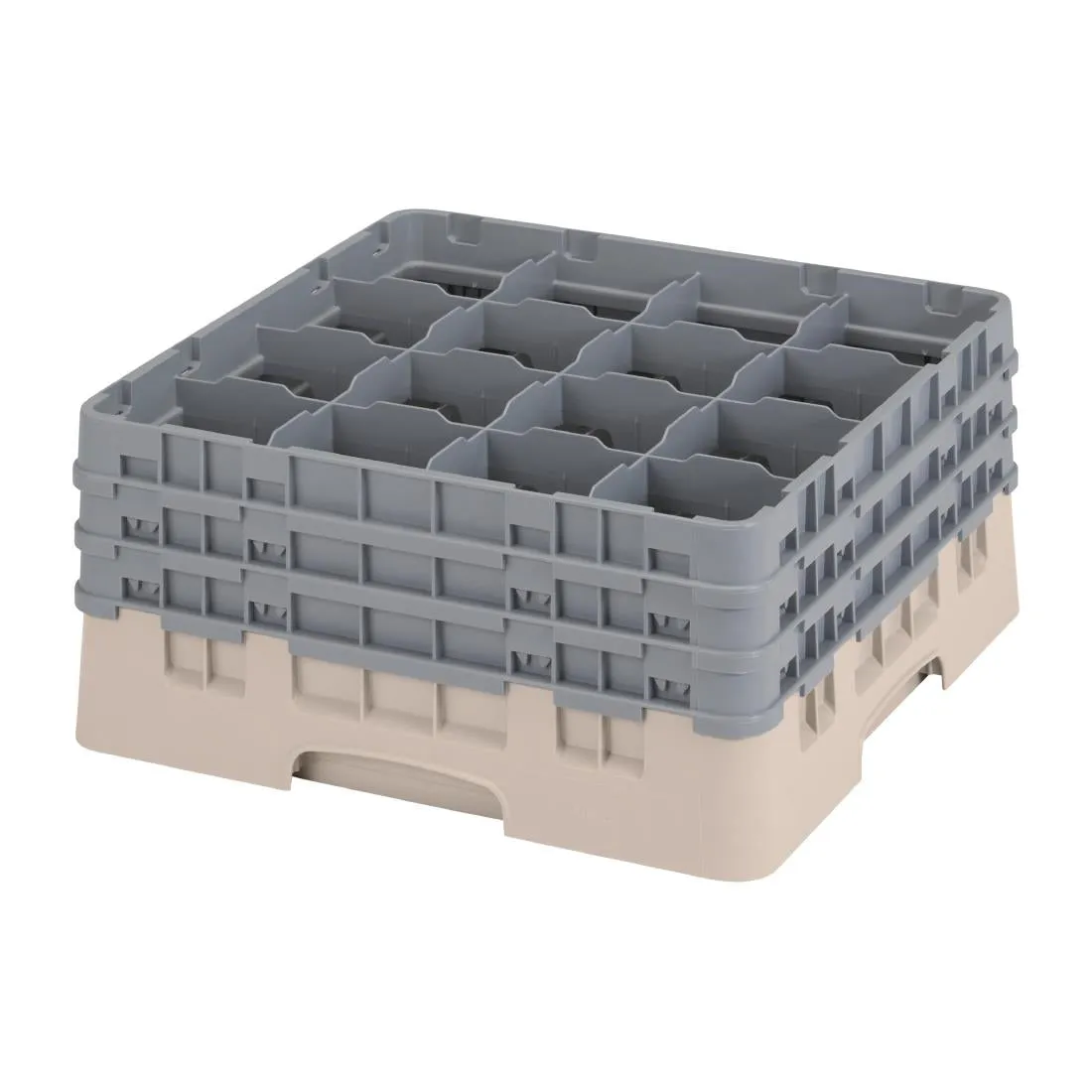 FD065 Cambro Camrack Beige 16 Compartments Max Glass Height 196mm