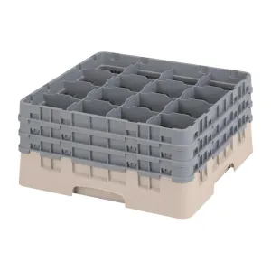 FD065 Cambro Camrack Beige 16 Compartments Max Glass Height 196mm