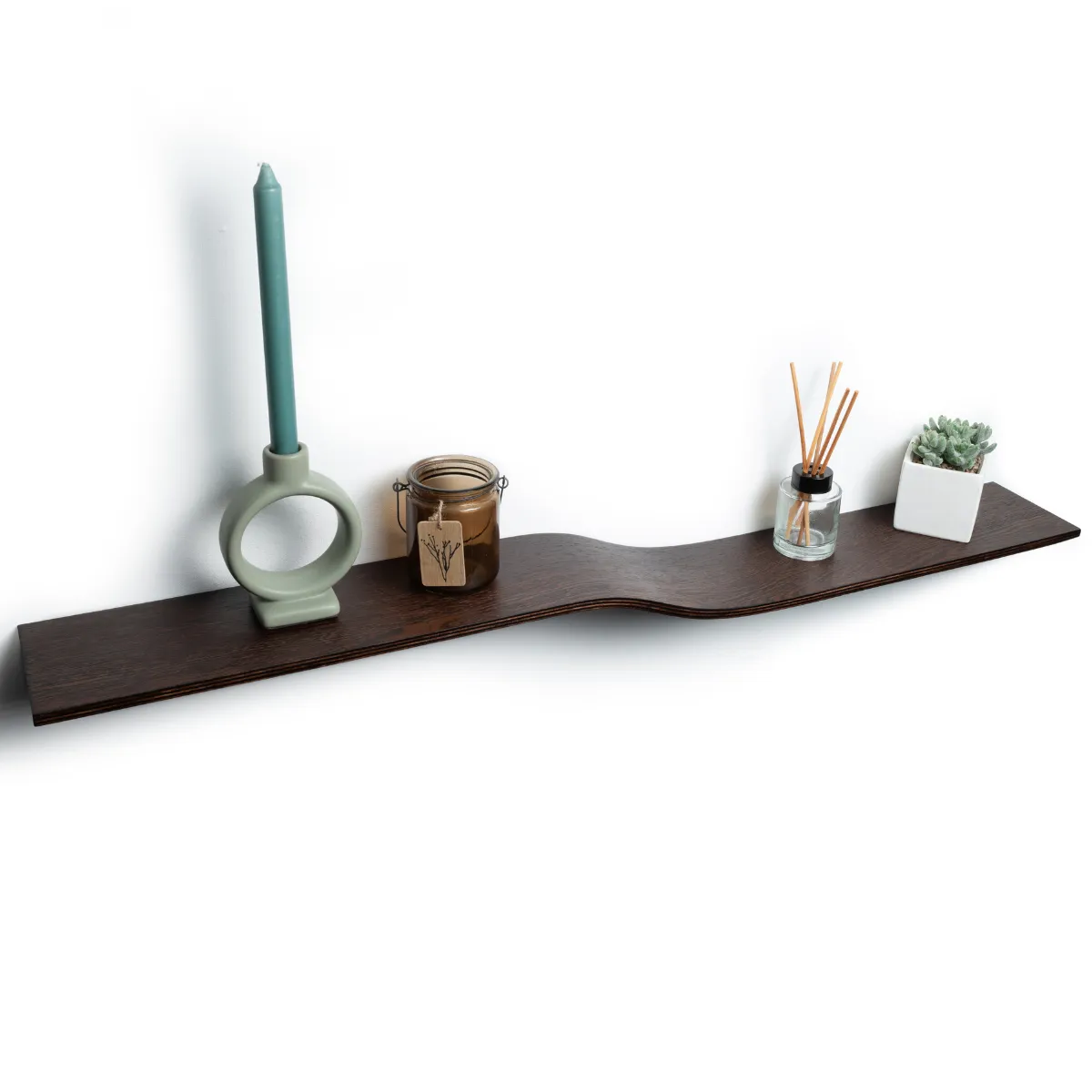 Floating Wall Shelf Curved - Thin Wave