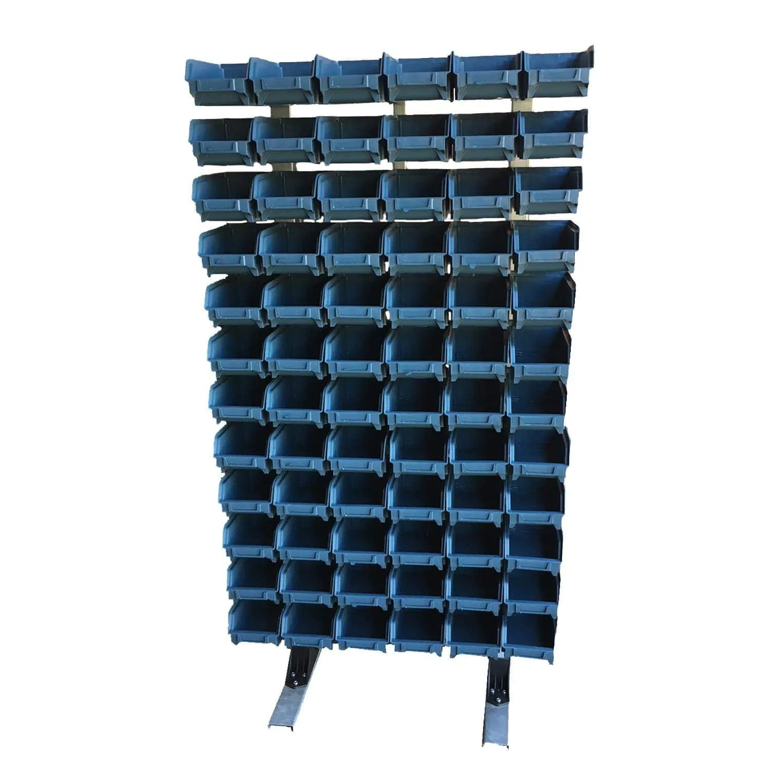 Freestanding Louvre Panel Parts Storage Bin Rack with 72  Bins