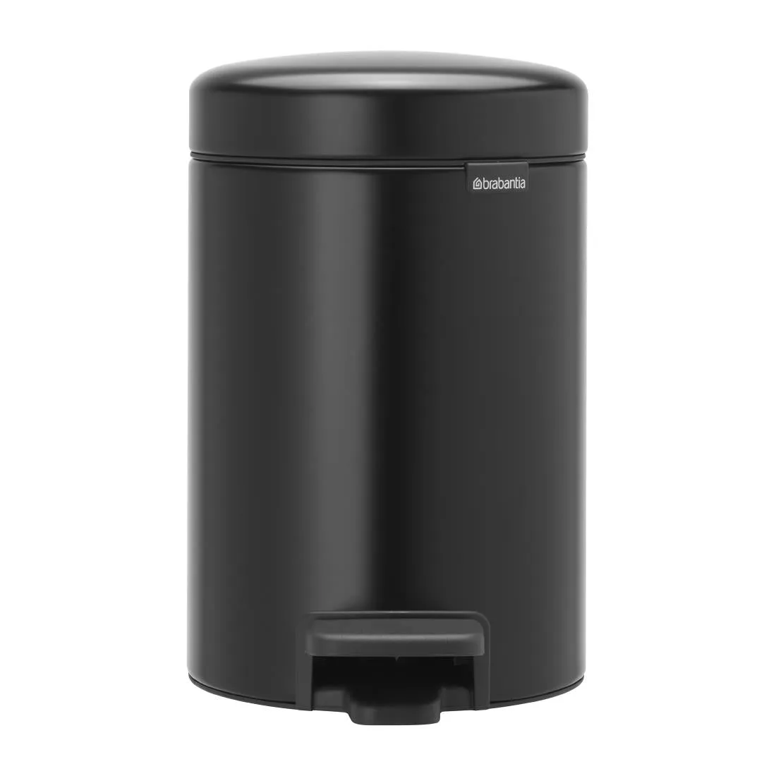 FT373 Brabantia Newlcon Pedal Bin Matt Black 3Ltr
