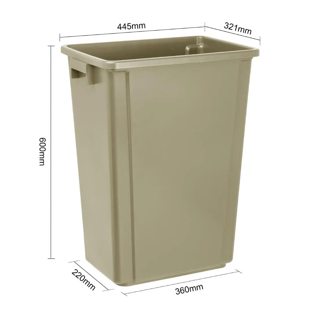 FX149 Jantex Slim Bin 60Ltr Beige