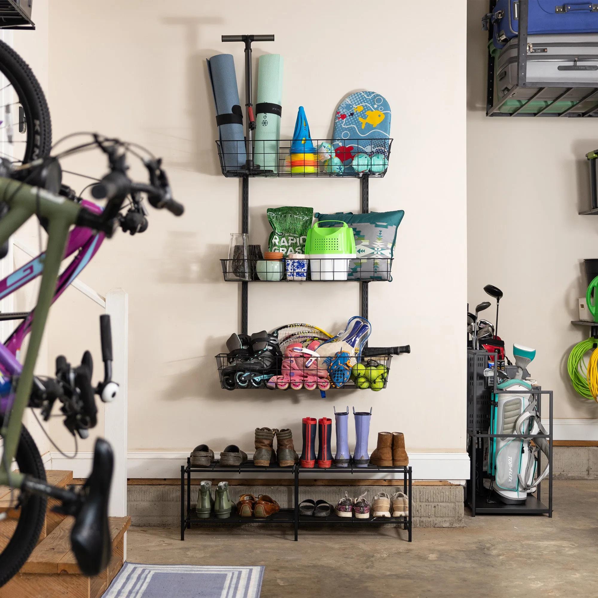 G-Basket | Adjustable Wall Storage System | Holds 120 lbs