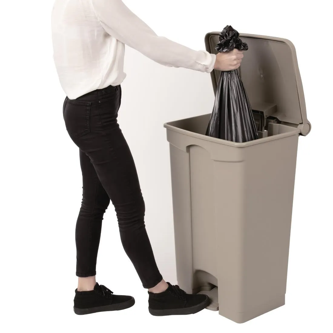 GH639 Jantex Kitchen Pedal Bin Beige 87Ltr