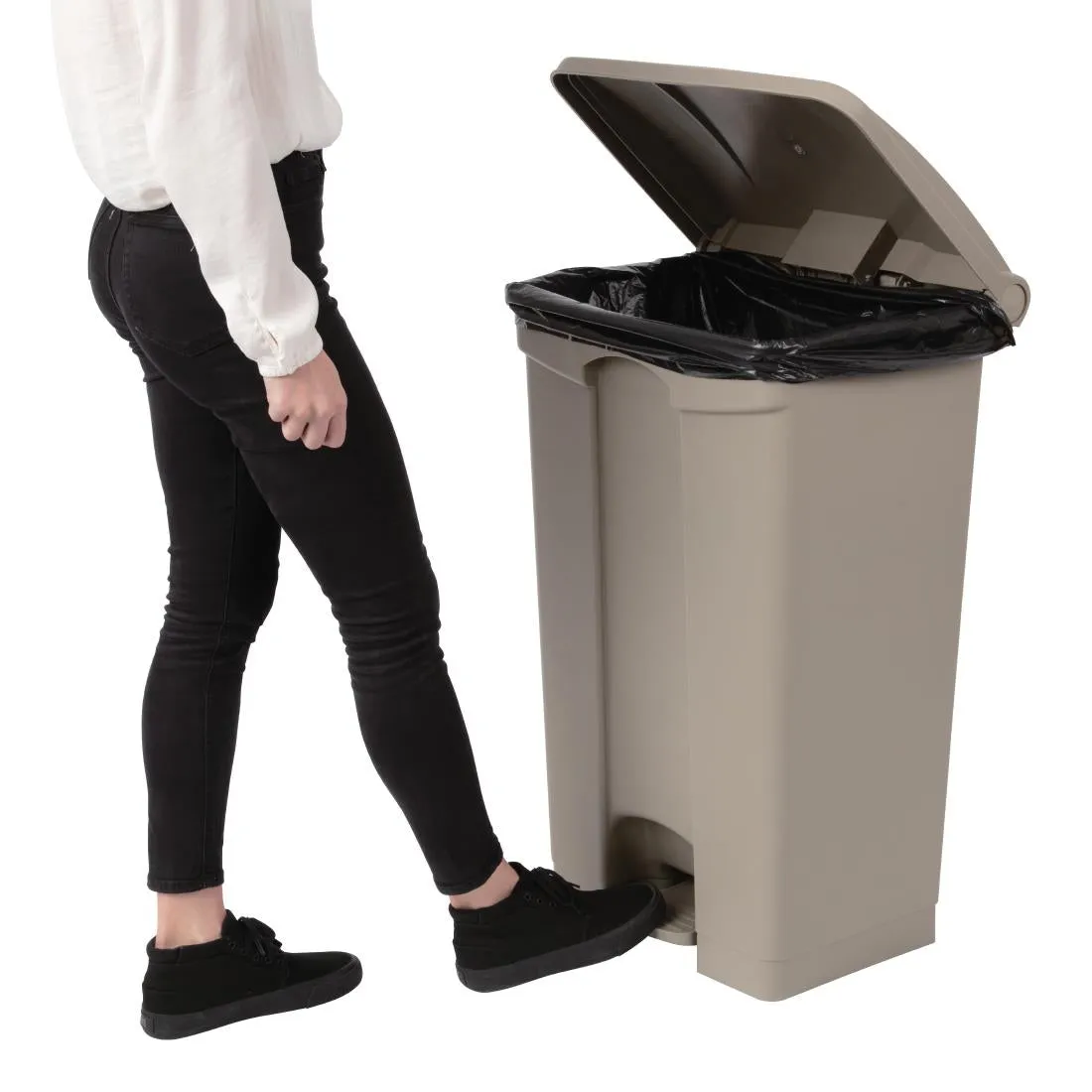 GH639 Jantex Kitchen Pedal Bin Beige 87Ltr