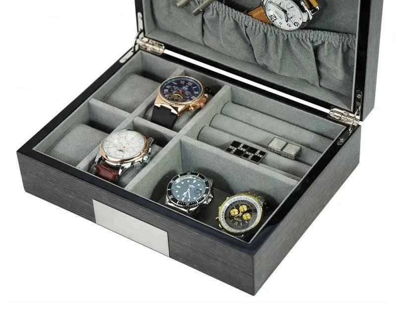 Gingko High Gloss Multi Function Watch Cufflink Jewellery Organizer Box
