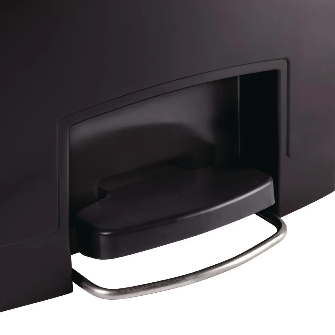 GL028 Rubbermaid Slim Jim Front Step-On Pedal Bin Black 50Ltr