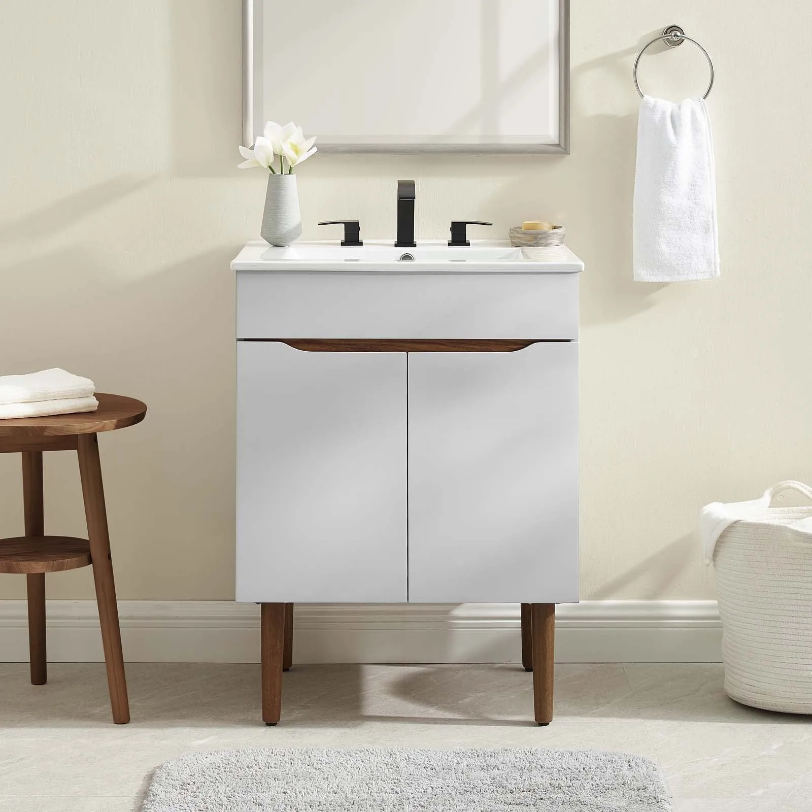 Harvest Bathroom Vanity Gray White