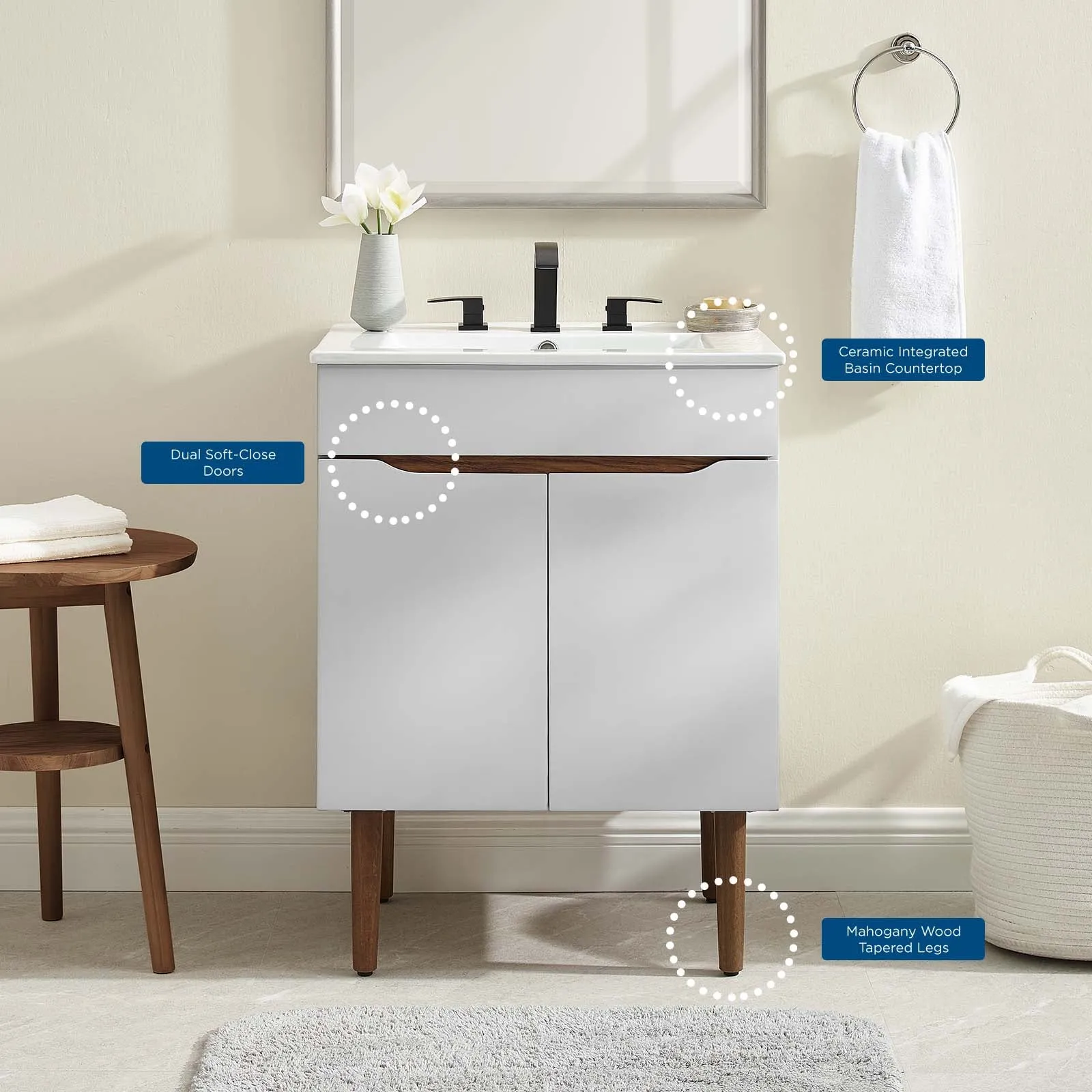 Harvest Bathroom Vanity Gray White