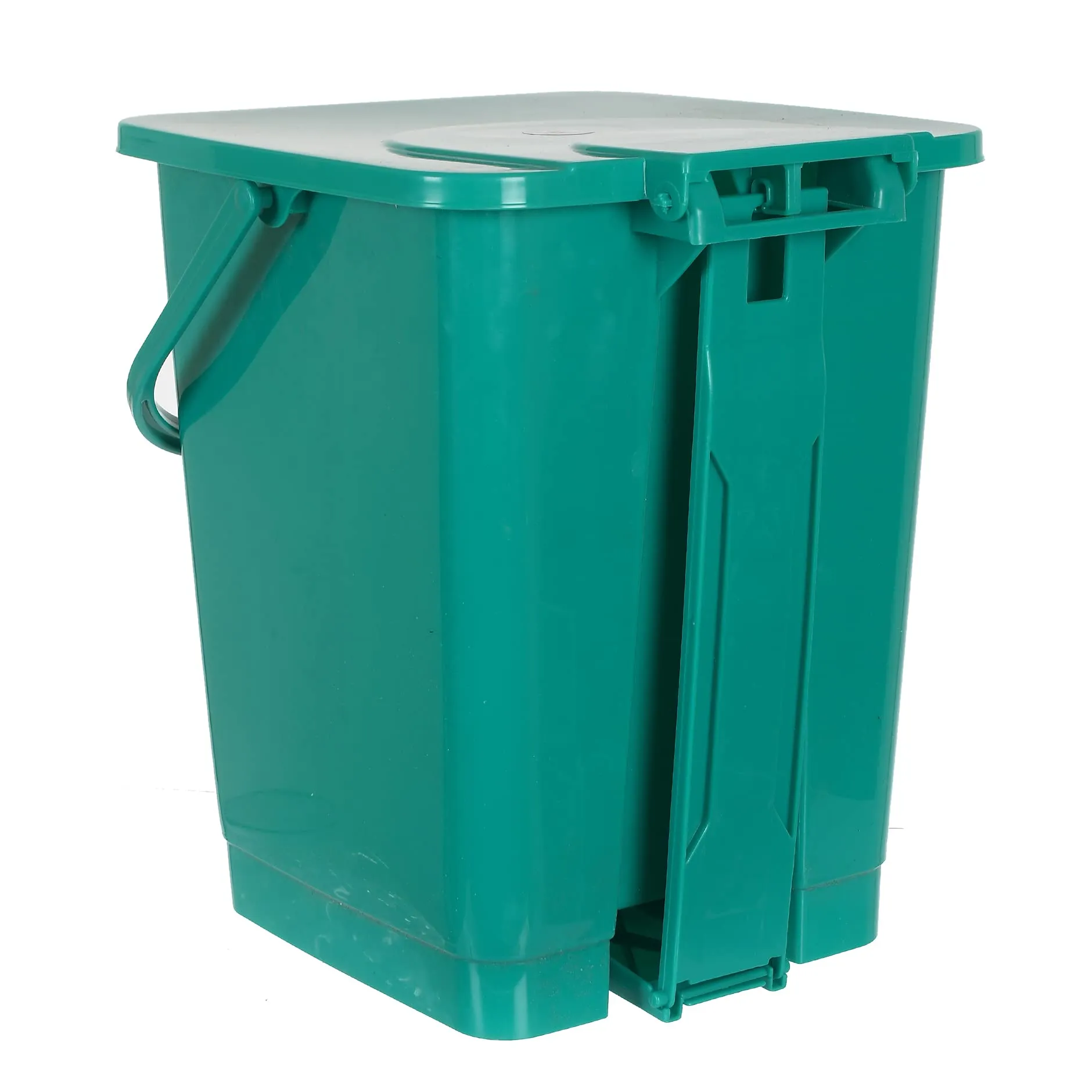 Heart Home Square Premium Plastic Pedal Dustbin with Lid for Home/Kitchen/Office 10 Ltr (Green)-Pack of 3