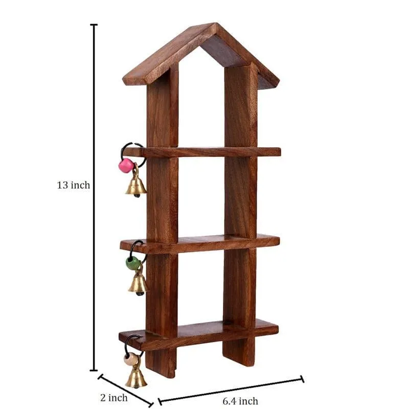 Home Charm Wall Shelf With Black Pot - Set Of Four
