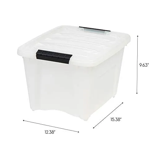 IRIS USA TB-17 19 Quart Stack & Pull Box, Multi-Purpose Storage Bin, 6 Pack, Pearl