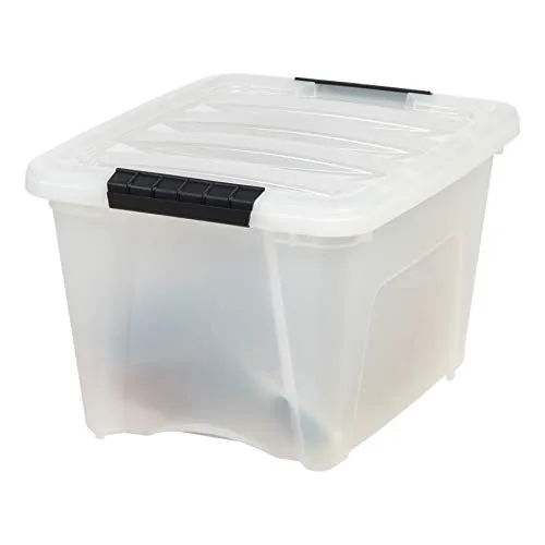 IRIS USA TB-17 19 Quart Stack & Pull Box, Multi-Purpose Storage Bin, 6 Pack, Pearl
