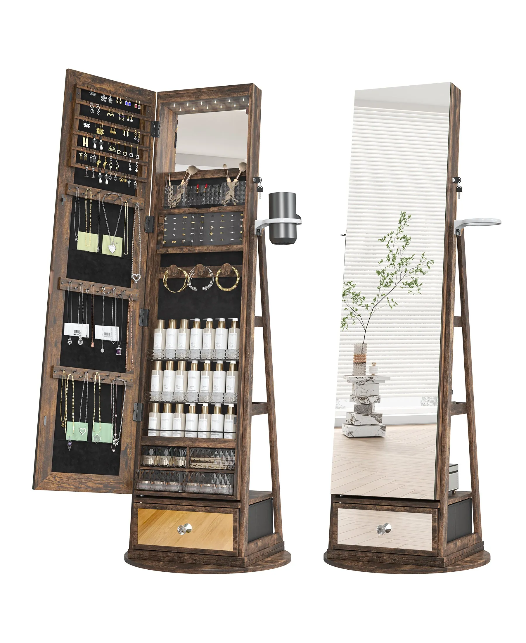 Jewelry Cabinet with 6 LED Lights