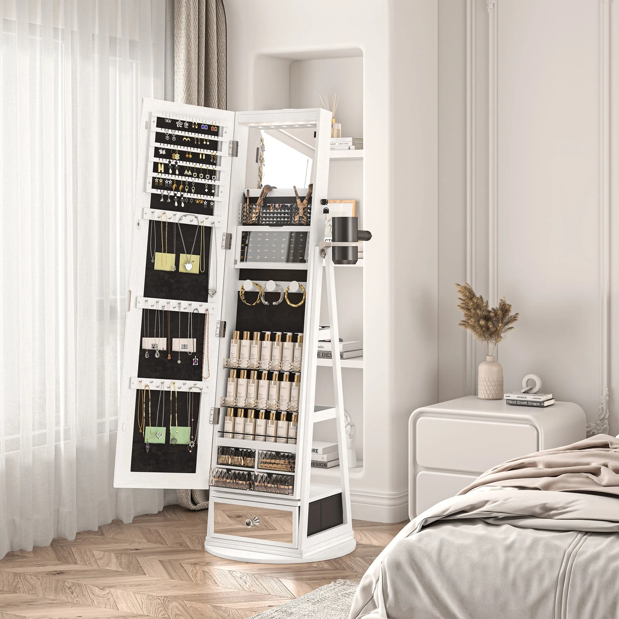 Jewelry Cabinet with 6 LED Lights