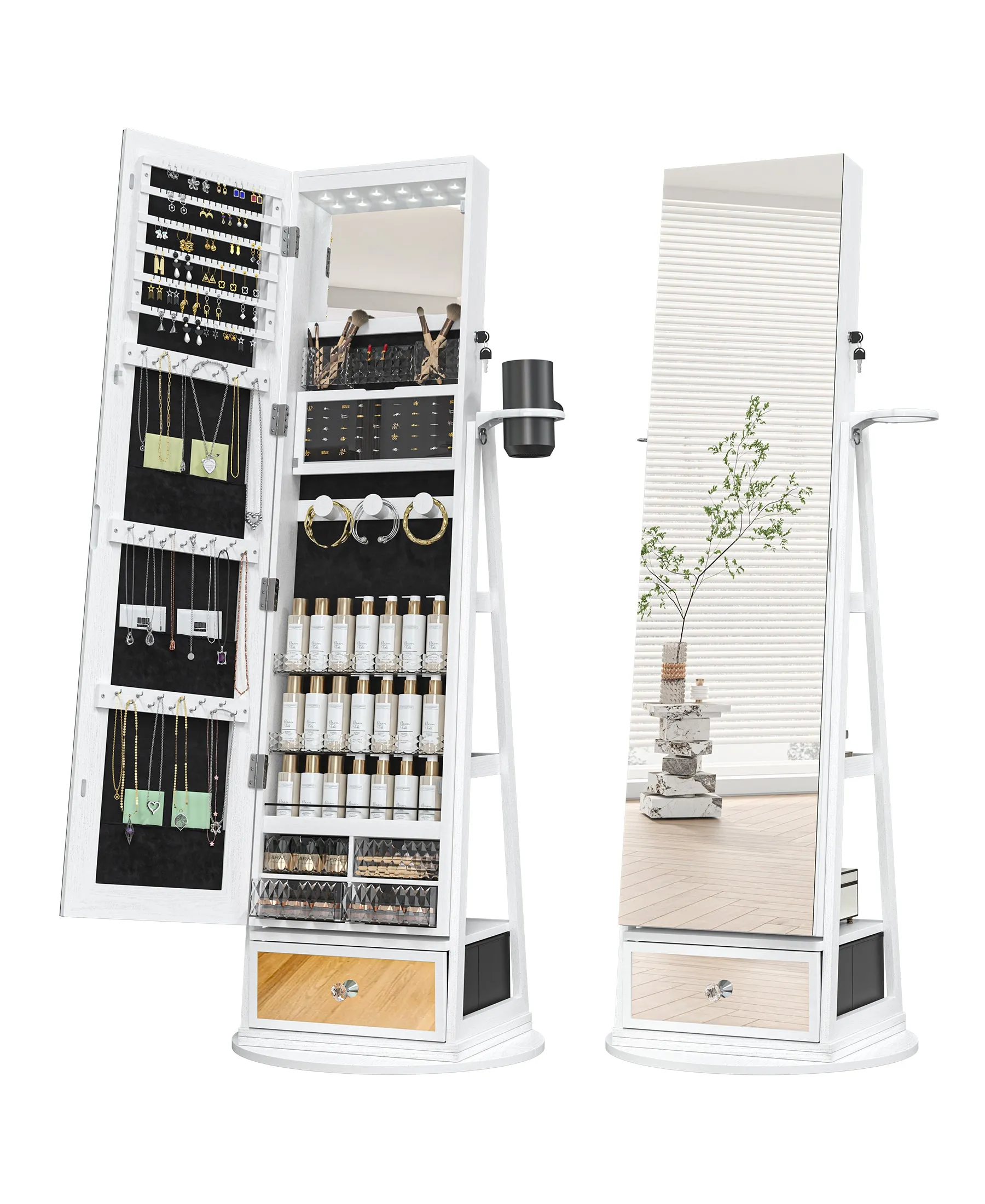 Jewelry Cabinet with 6 LED Lights
