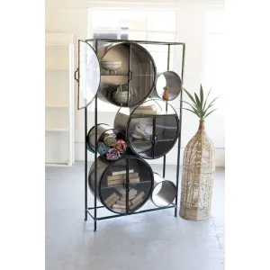 Kalalou - Iron And Glass Circles Shelving Unit