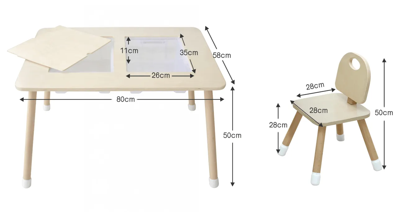 Kiddie Station Alexa Double Sensory Table w/ Chair TL-TC305