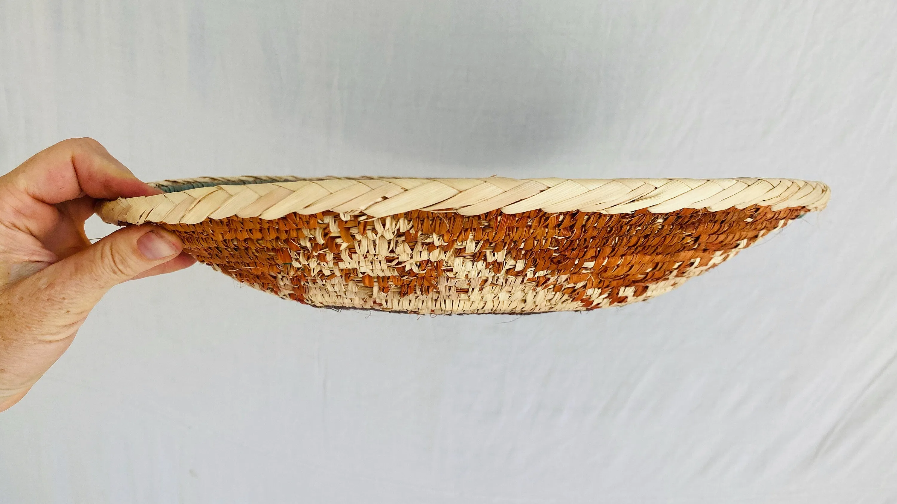 Kuchi Tribal Round Flat Basket. 0344