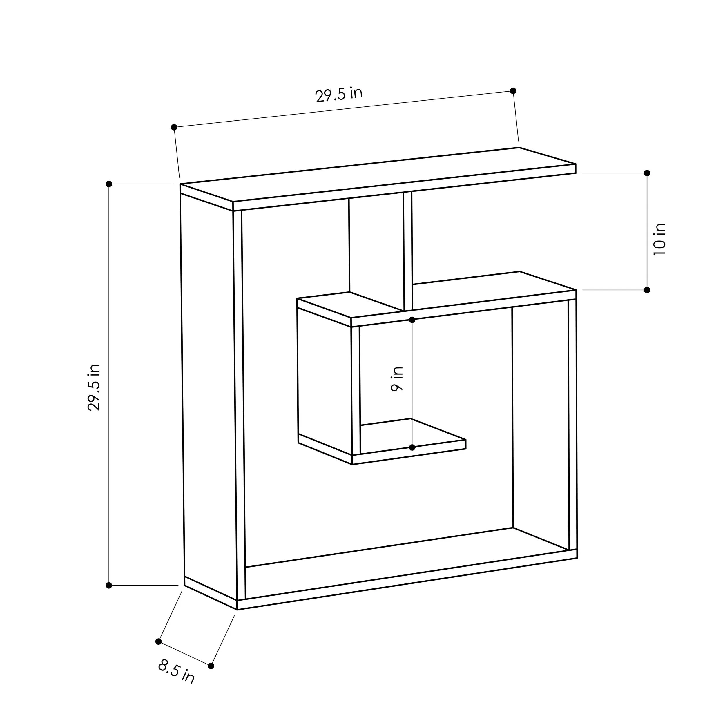 Laby Modern Floating Shelf 79cm Tall
