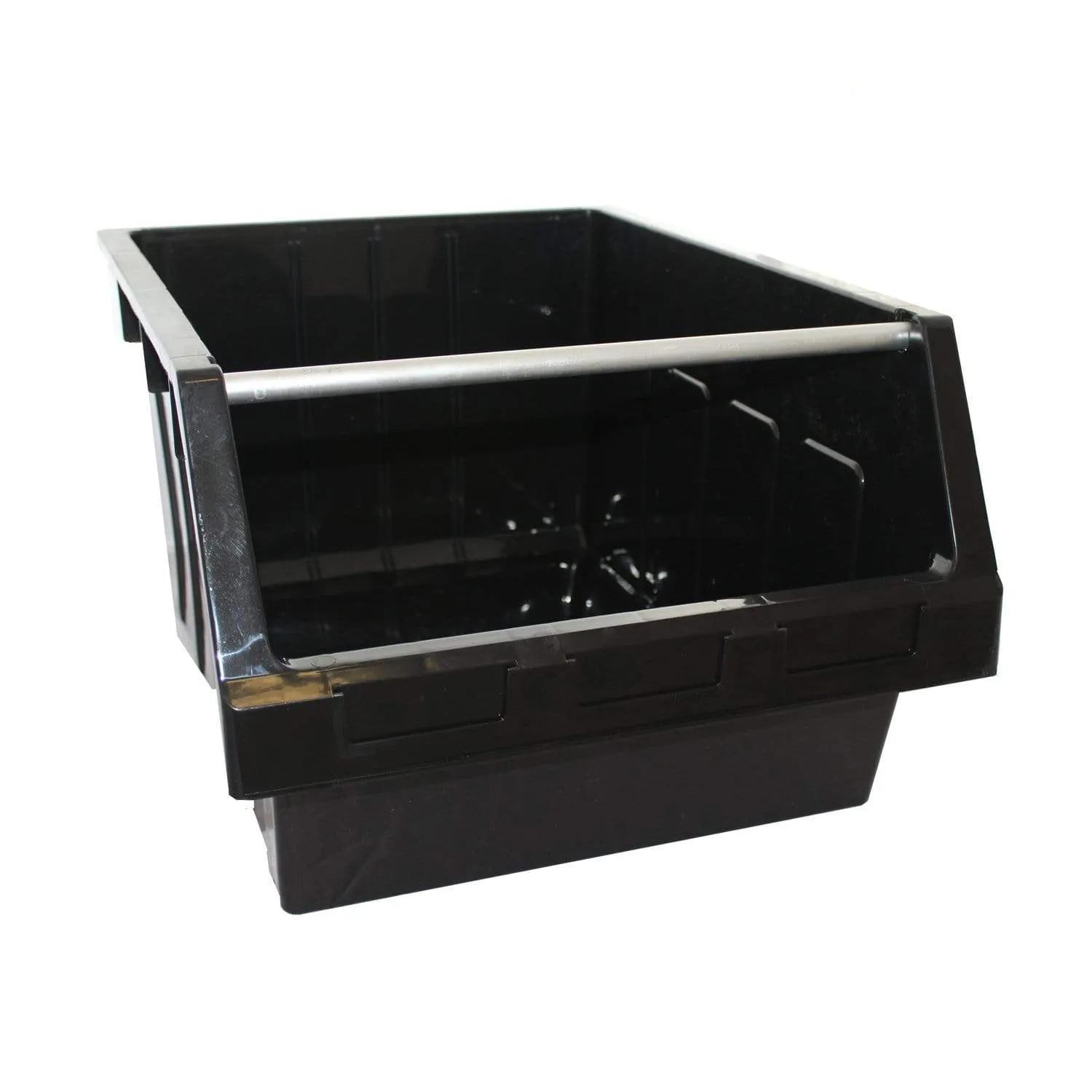Large Stack & Nest Bin Supra 8 Stacking Storage Bin - Black