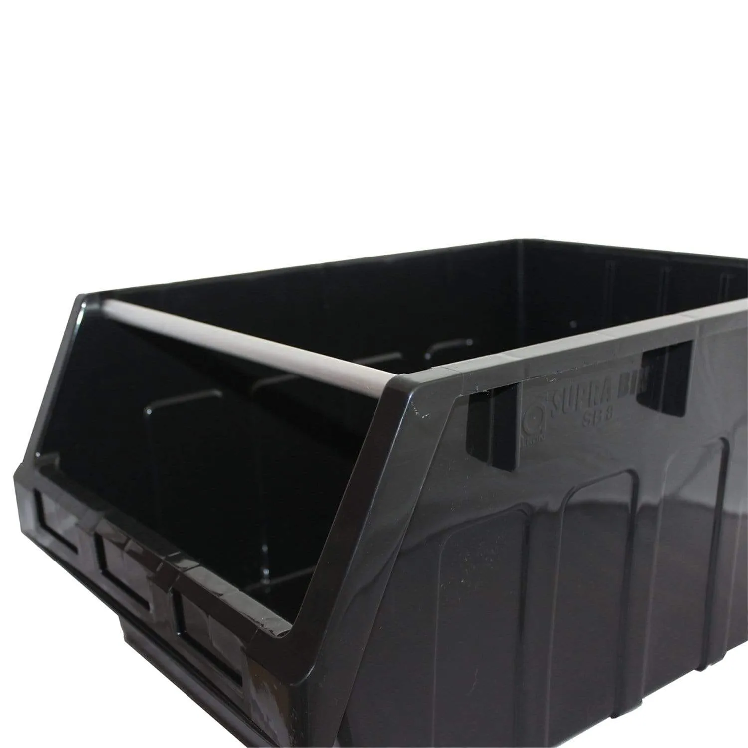 Large Stack & Nest Bin Supra 8 Stacking Storage Bin - Black