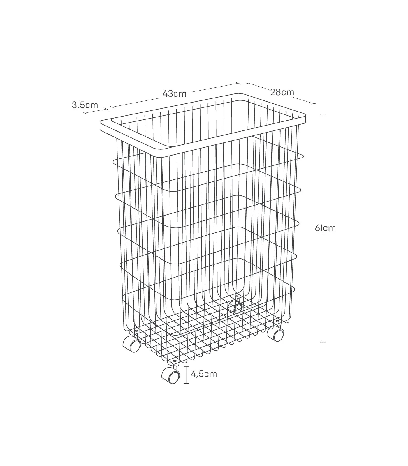 Laundry Basket with Casters