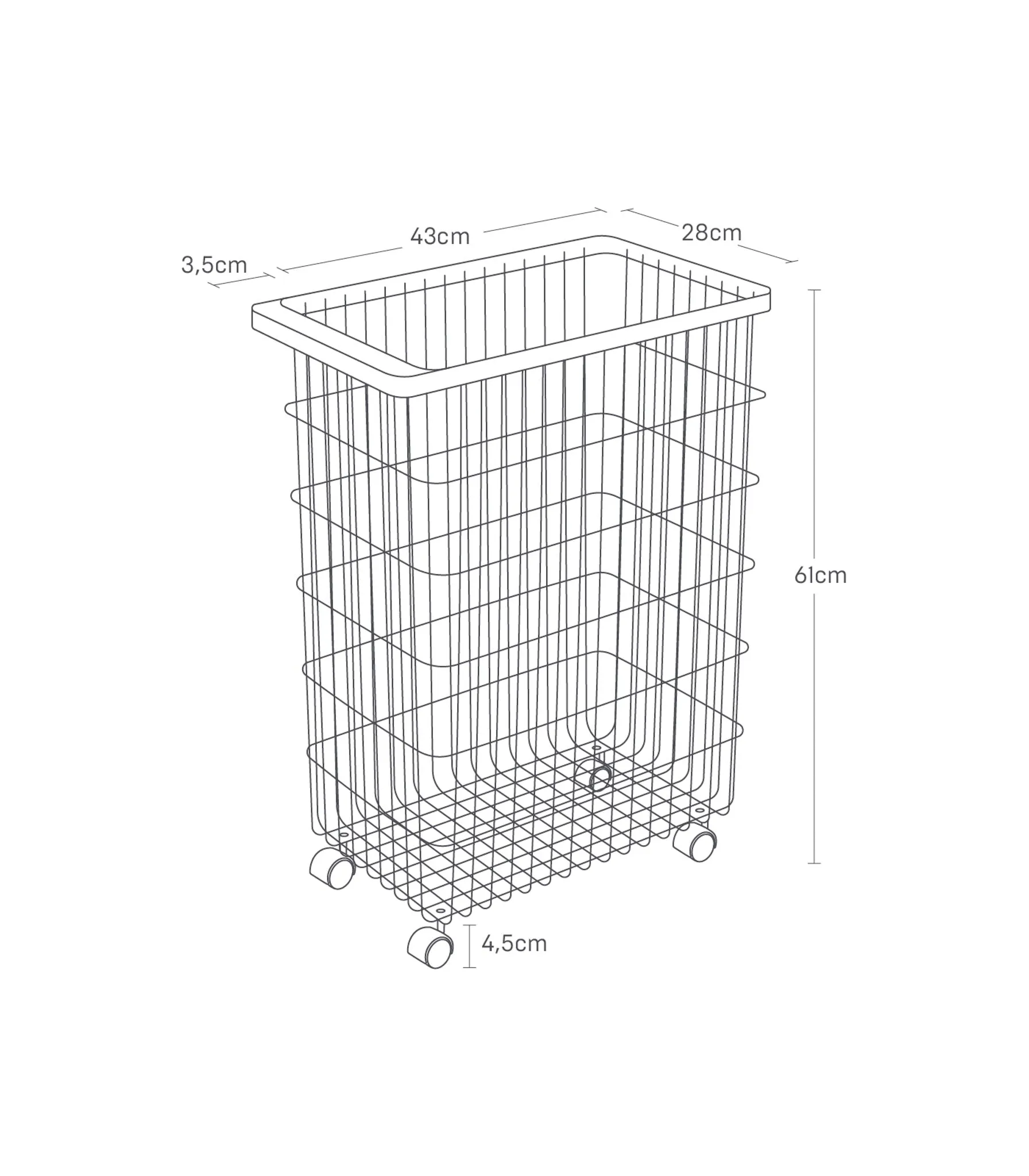 Laundry Basket with Casters
