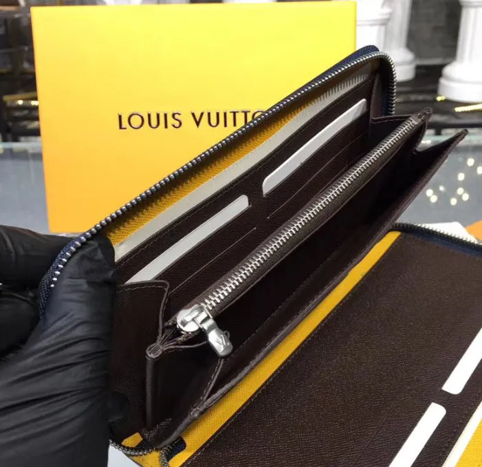 Louis Vuitton Zippy Organizer Epi Leather Blue and Gray