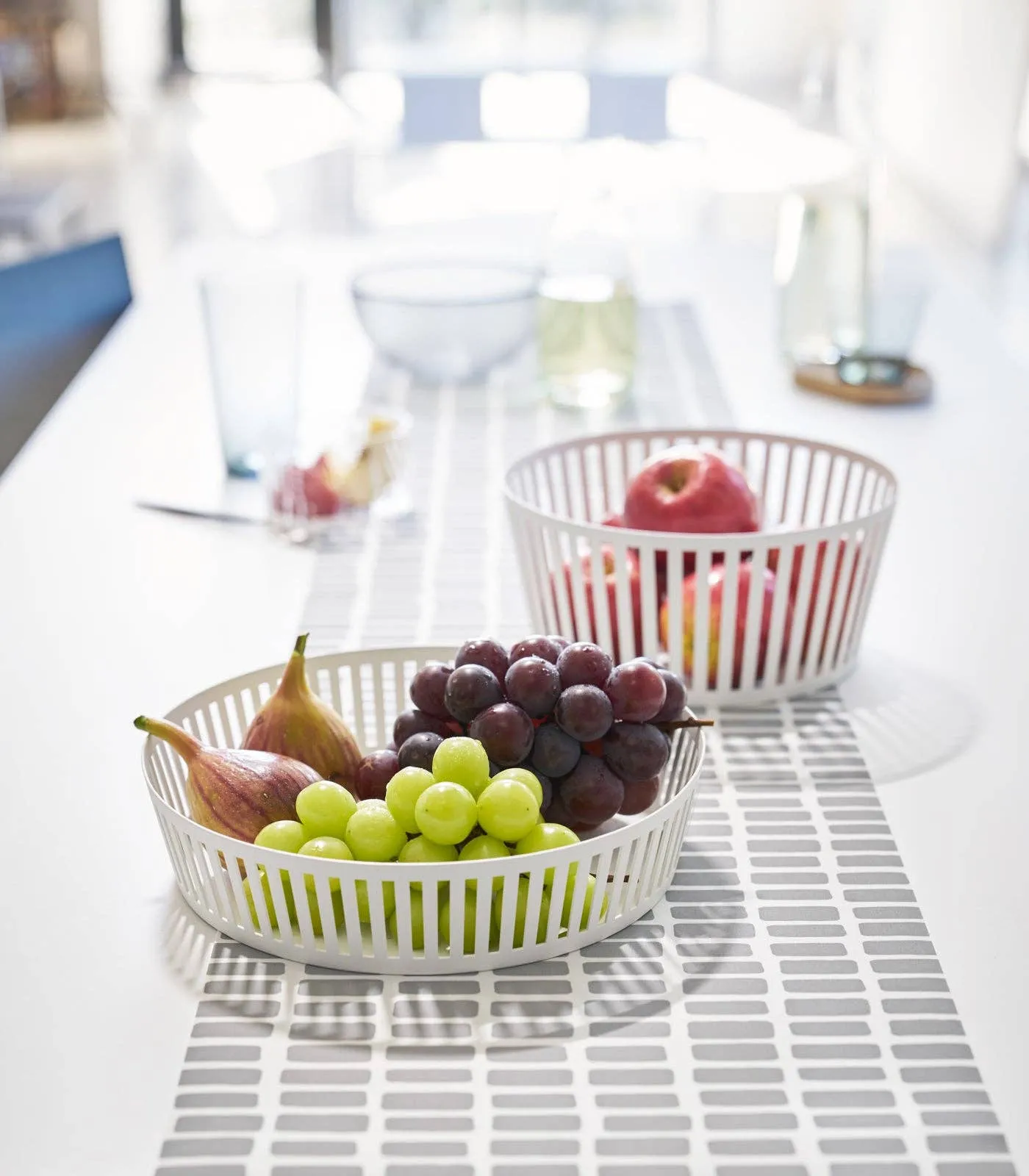 Low White Fruit Basket