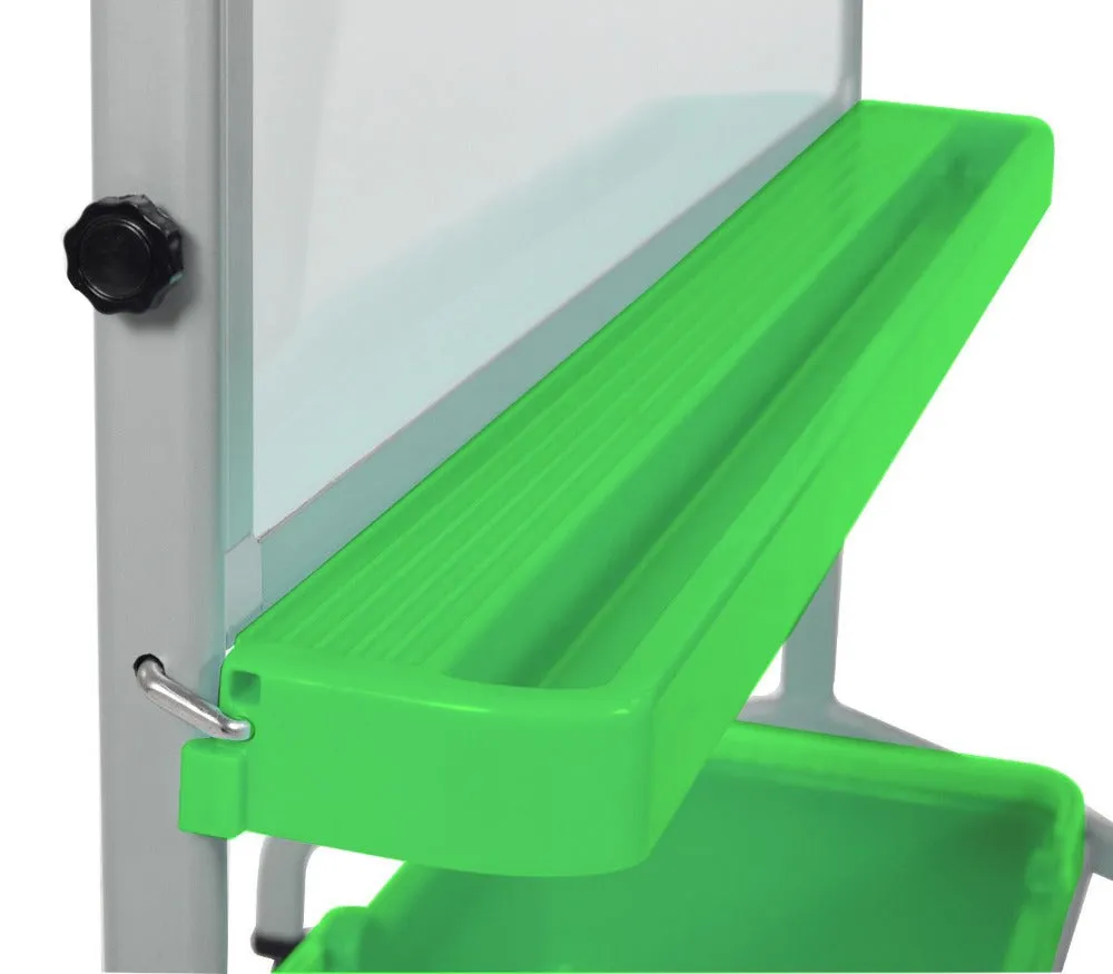 Luxor Classroom Chart Stand with Green Storage Bins MB3040WBIN