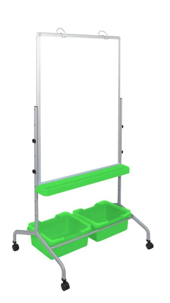 Luxor Classroom Chart Stand with Green Storage Bins MB3040WBIN