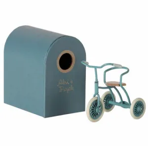 MAILEG - ABRI A TRICYCLE FOR MOUSE: PETROL