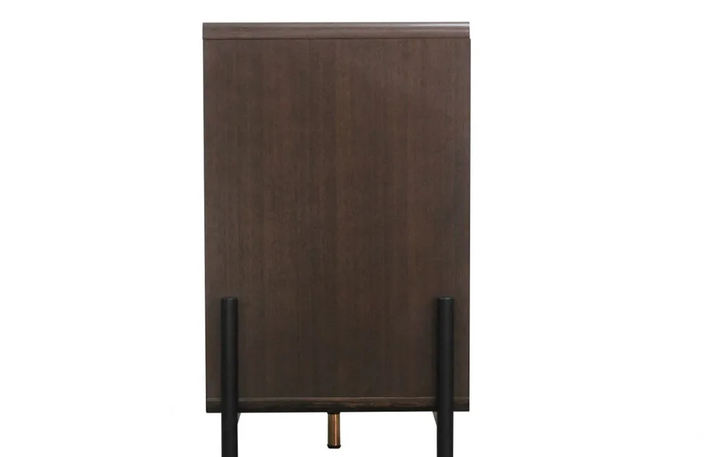 Modrest Gabrielle Contemporary Walnut & Gold Buffet