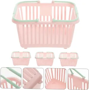 Multipurpose Plastic Storage Basket with Handles Small Bins for Bathroom, Toys, Sundries, and Desktop Organization