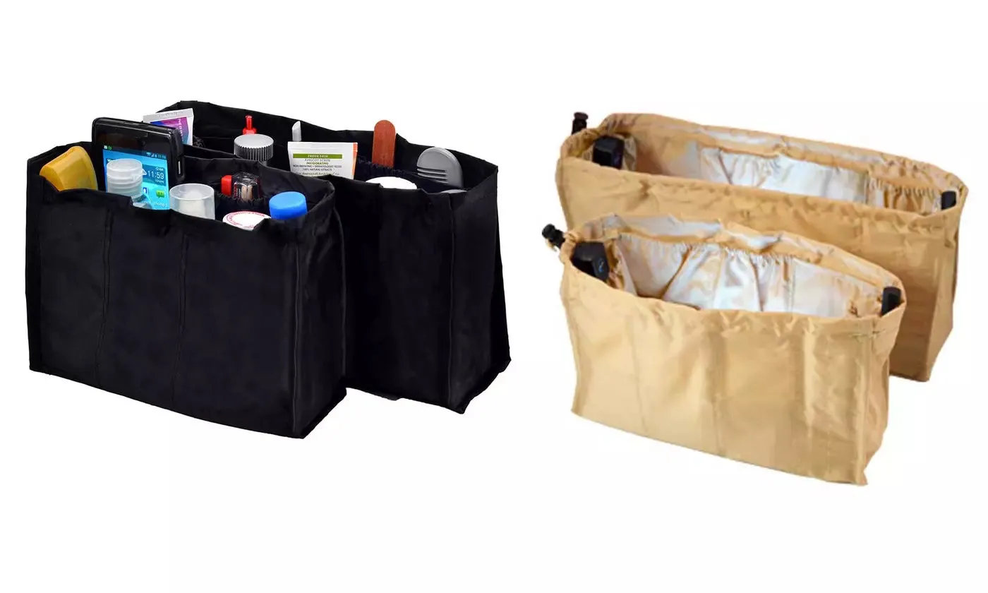 New Deluxe 6 Piece Kangaroo Keeper Set! Includes 2 Black & 2 Purse/Tan bag organizers   2 bag hooks to hang your bag anywhere but the floor!