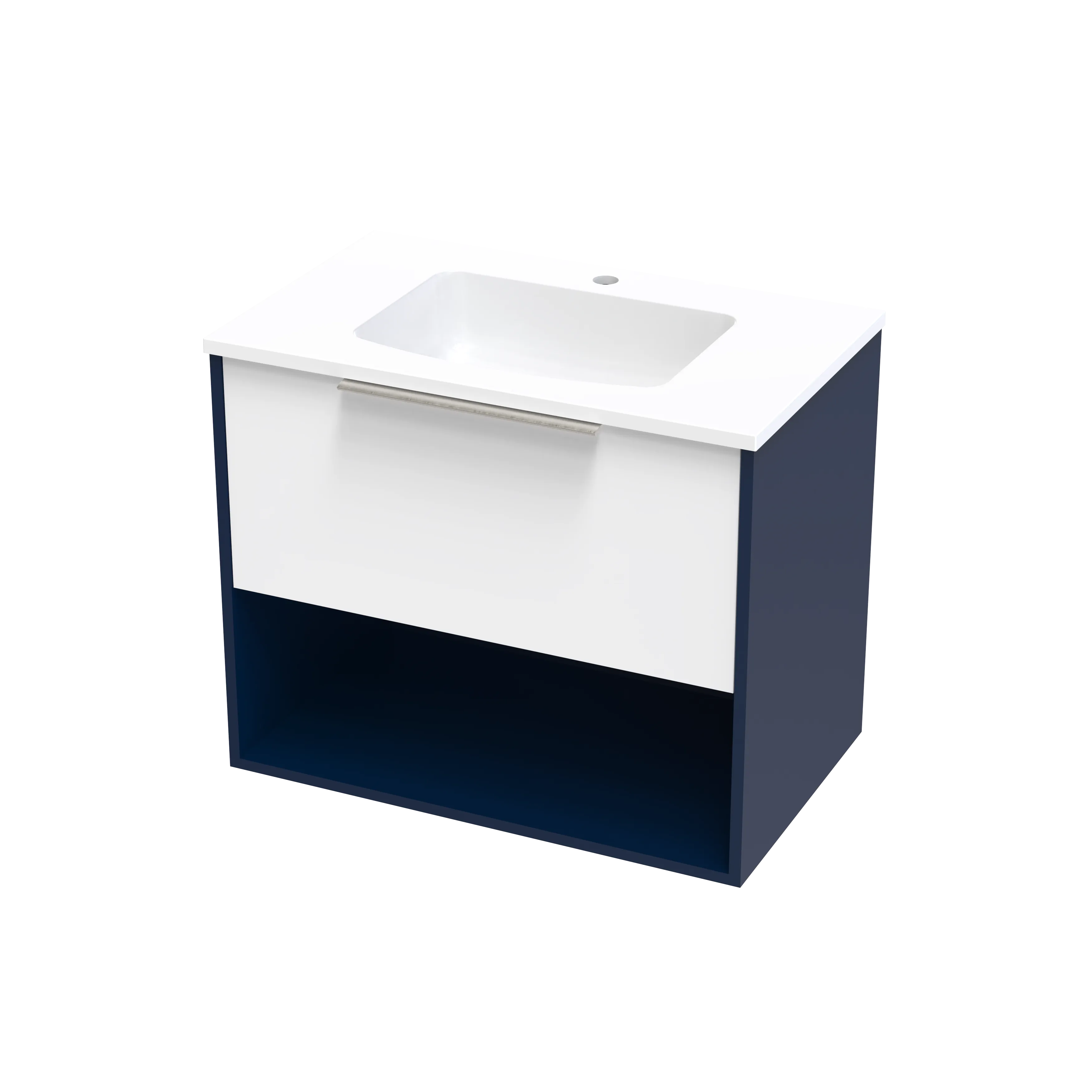 Nikau Grove 750 Drawer Open Shelf Two Tone Wall Vanity