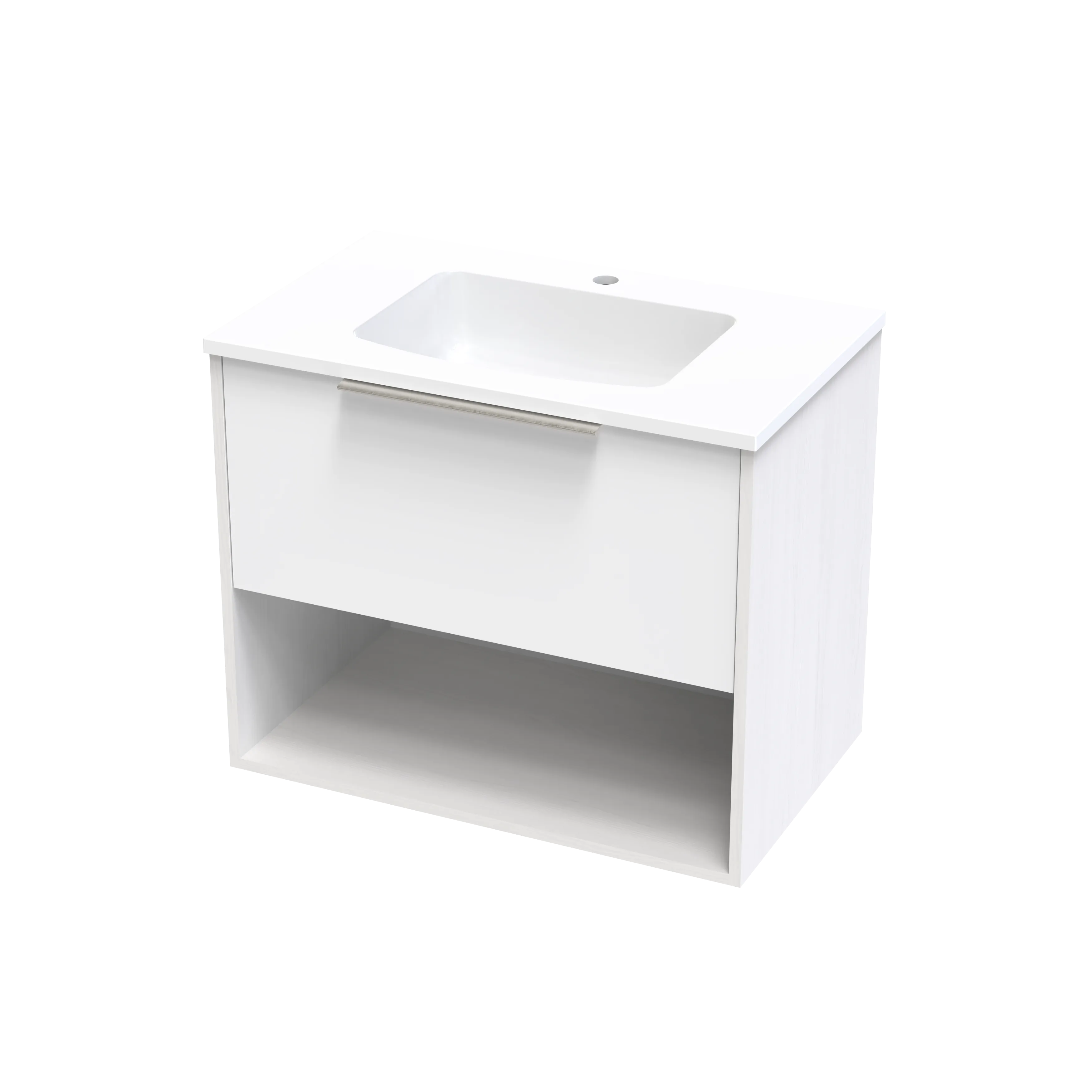 Nikau Grove 750 Drawer Open Shelf Two Tone Wall Vanity