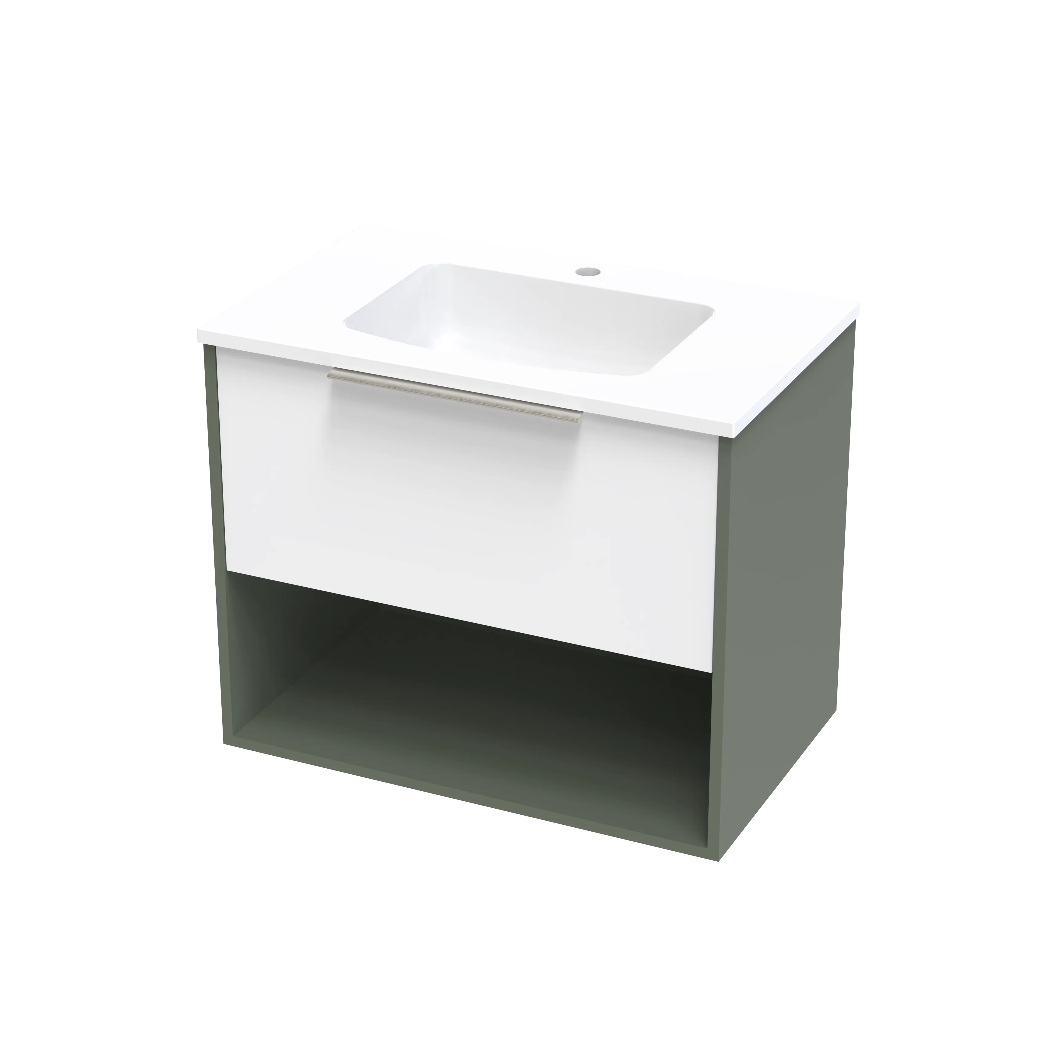 Nikau Grove 750 Drawer Open Shelf Two Tone Wall Vanity