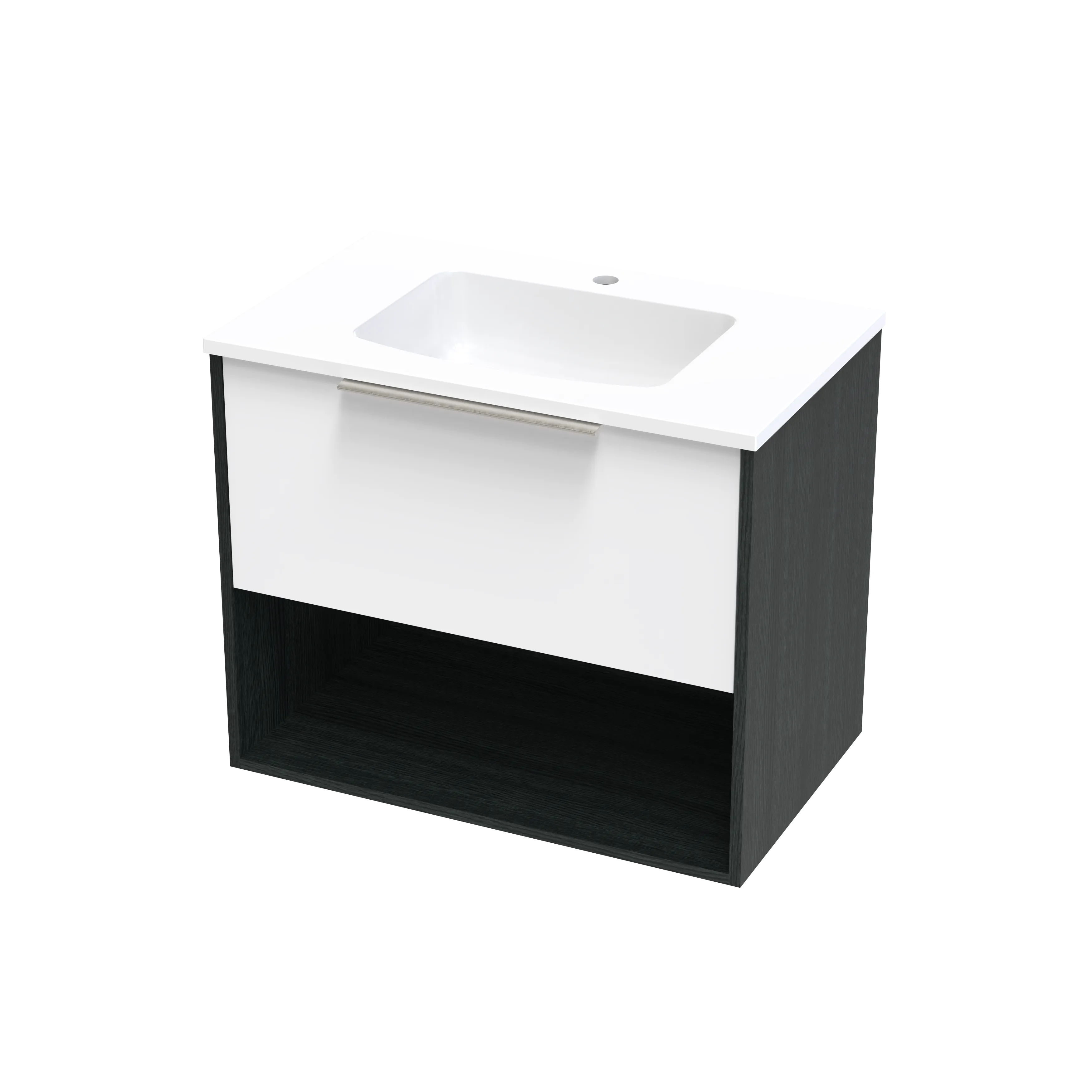 Nikau Grove 750 Drawer Open Shelf Two Tone Wall Vanity