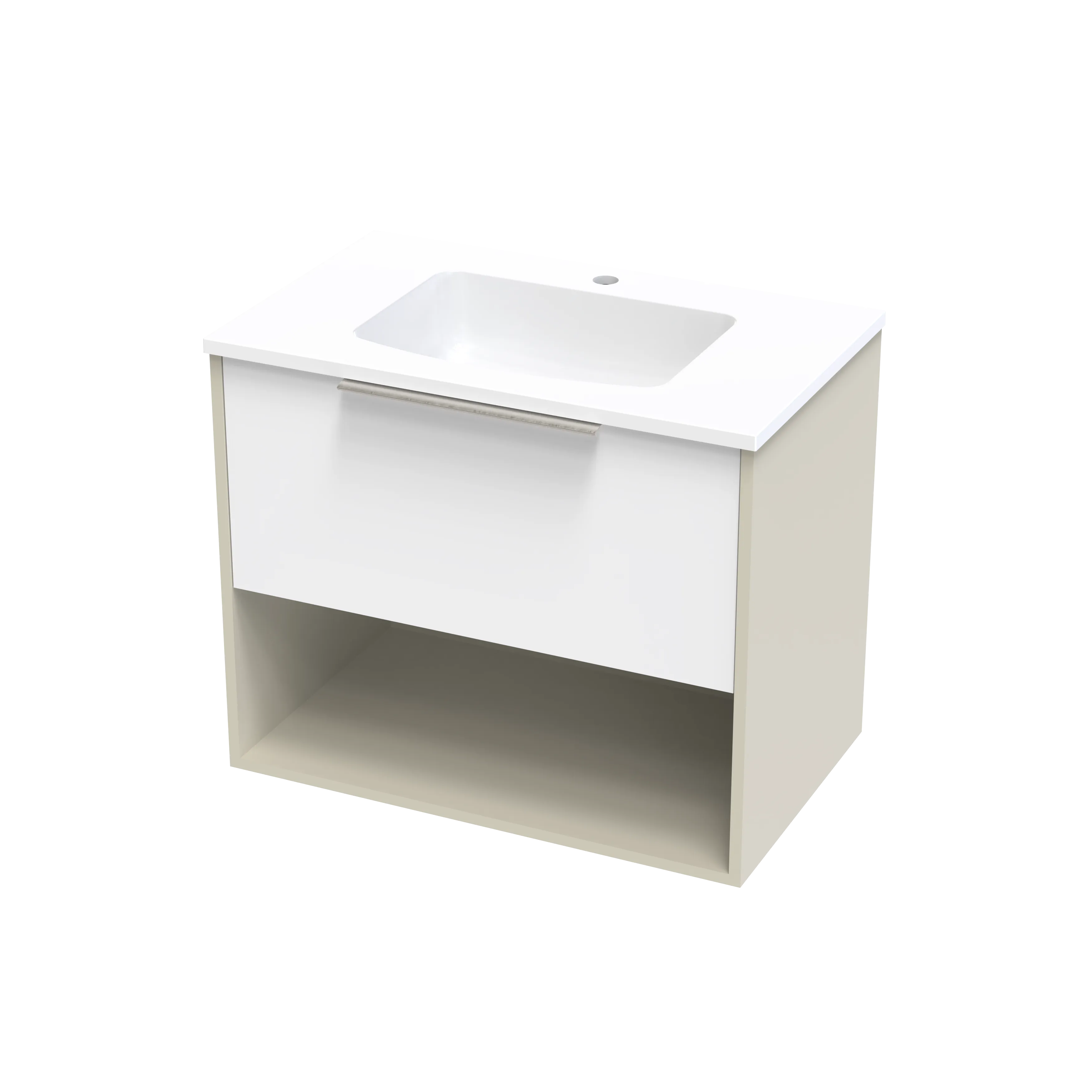 Nikau Grove 750 Drawer Open Shelf Two Tone Wall Vanity