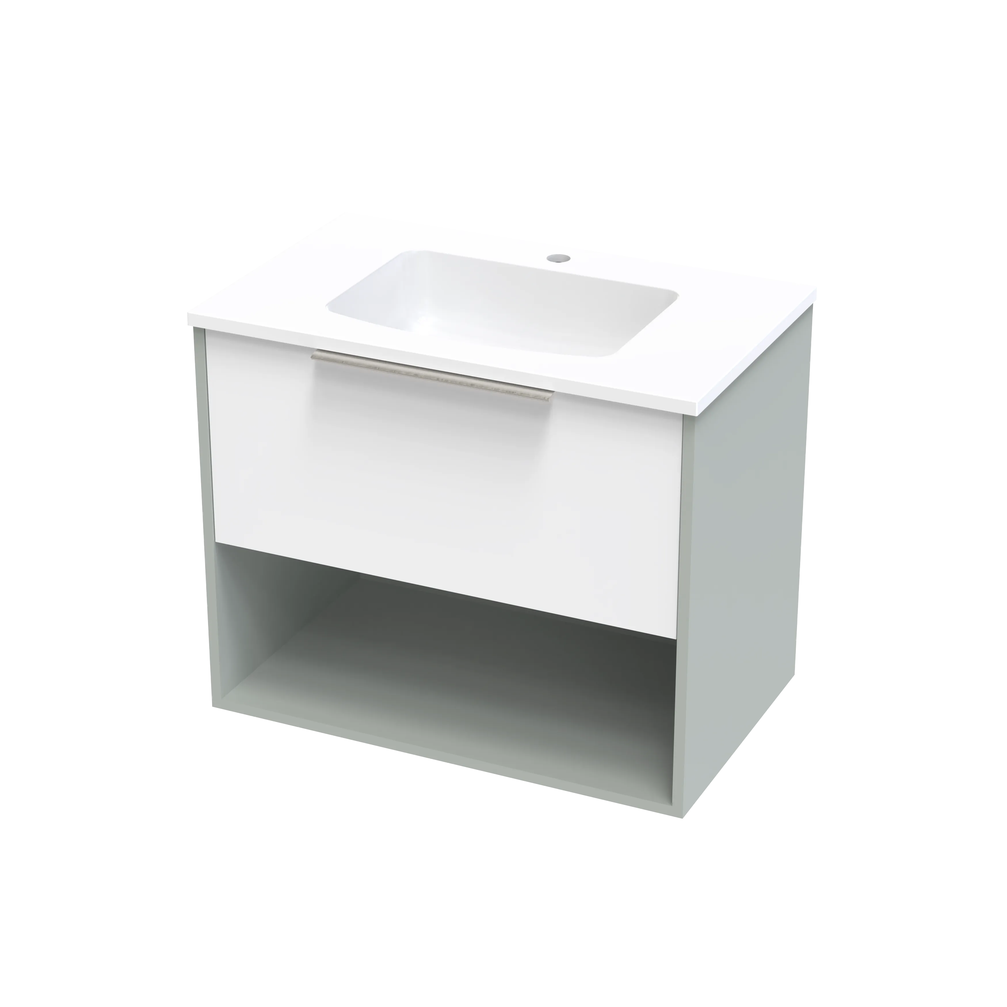 Nikau Grove 750 Drawer Open Shelf Two Tone Wall Vanity
