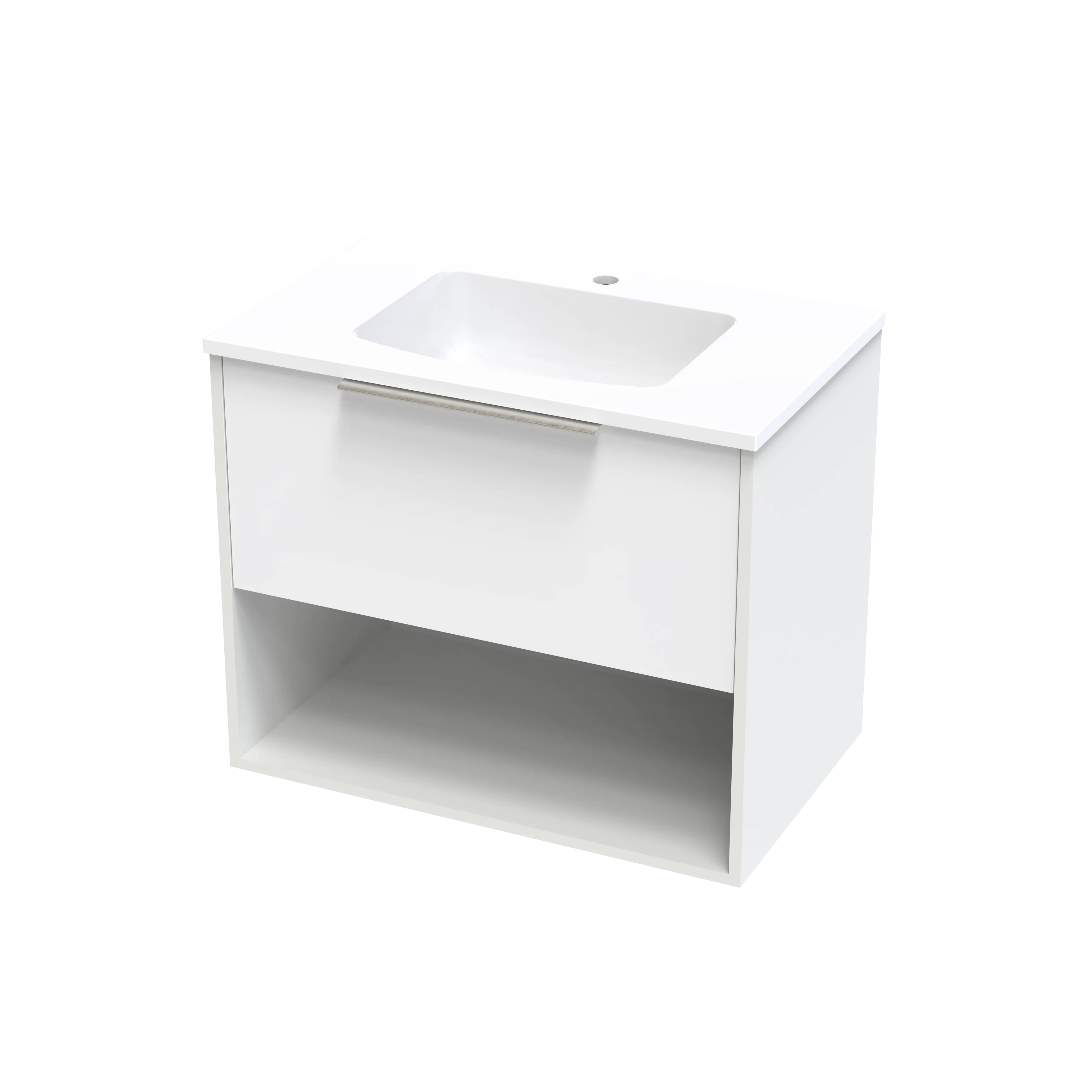 Nikau Grove 750 Drawer Open Shelf Two Tone Wall Vanity