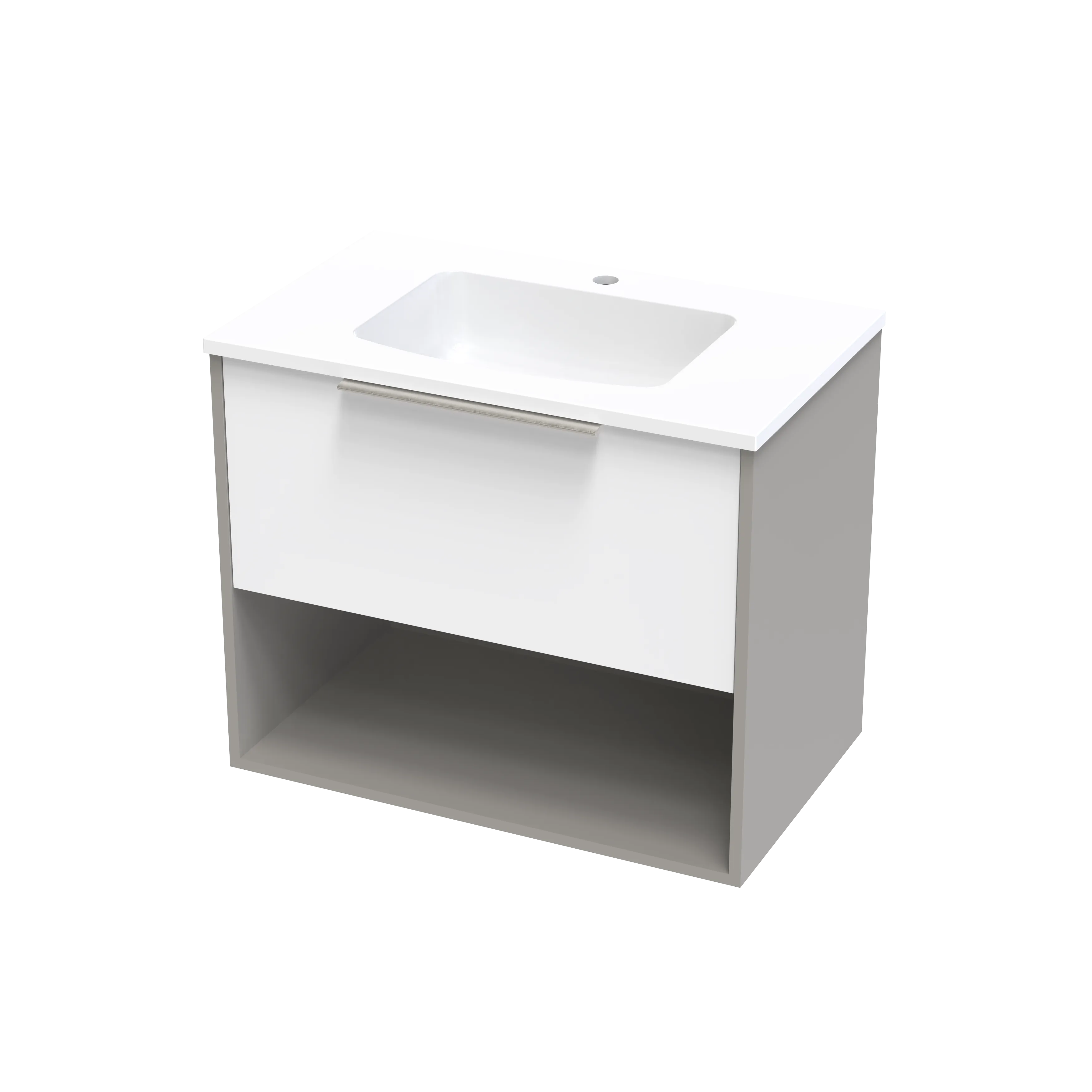 Nikau Grove 750 Drawer Open Shelf Two Tone Wall Vanity